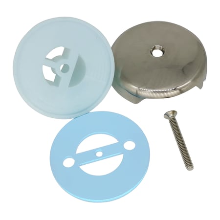 Bluevue BIG Overflow Gasket Kit with Three-Tube Silicon Gasket, Brushed Nickel BIG-3TOF-BN